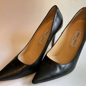 Jimmy Choo Black Leather Women's Heels